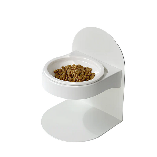 Magnetic Adjustable Ceramic Cat Bowl Stand with Adjustable Height