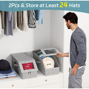 Stackable Baseball Cap Storage Box – Sturdy Hat Organizer with Cardboard Base