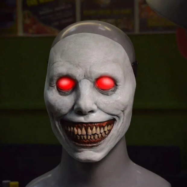 Scary Mask Latex - White Eyed Demon Headcover for Halloween Terror - Shop Now!