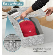 Stackable Baseball Cap Storage Box – Sturdy Hat Organizer with Cardboard Base