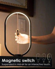 Floating Magnetic LED Lamp – Touch of Magic for Desk, Bedside & Office | Soothing Warm Light, USB Powered (Black)