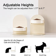 Magnetic Adjustable Ceramic Cat Bowl Stand with Adjustable Height