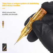Tattoo Needles – 20-Pack Disposable Cartridges, 0.25mm 9X Curved Magnum Needles