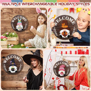 Interchangeable Magnetic Gnome Door & Wall Décor Set – 31-Piece Playful Wooden Gnome