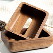 Wooden Rectangular Tissue Box – Elegant Natural Walnut Napkin Holder for Home & Office Decor