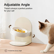 Magnetic Adjustable Ceramic Cat Bowl Stand with Adjustable Height
