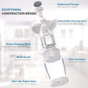 Manual Food Chopper – Vegetable, Onion, Garlic & Nut Chopper with Stainless Steel Blades, Dishwasher Safe