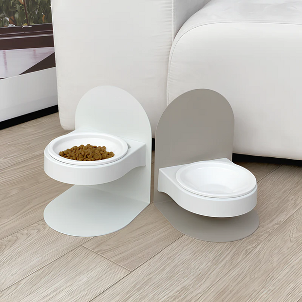 Magnetic Adjustable Ceramic Cat Bowl Stand with Adjustable Height