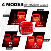 Wireless Magnetic Trailer Lights – LED Tow Light Kit for Truck, RV, Camper, Boat & Caravan | Rechargeable Tail, Brake, Turn Signal & Running Lights, IP67 Waterproof