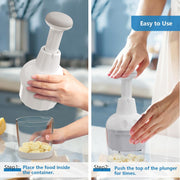 Manual Food Chopper – Vegetable, Onion, Garlic & Nut Chopper with Stainless Steel Blades, Dishwasher Safe