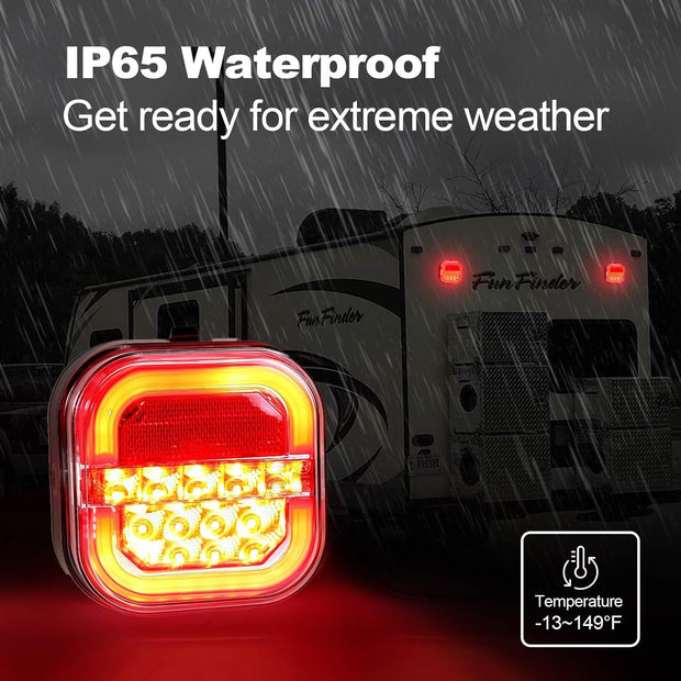 Wireless Magnetic Trailer Lights – LED Tow Light Kit for Truck, RV, Camper, Boat & Caravan | Rechargeable Tail, Brake, Turn Signal & Running Lights, IP67 Waterproof
