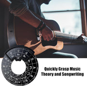 Circle of Fifths Metal Music Tool – With Guitar Chord Chart, Music Theory Book & Wooden Stand