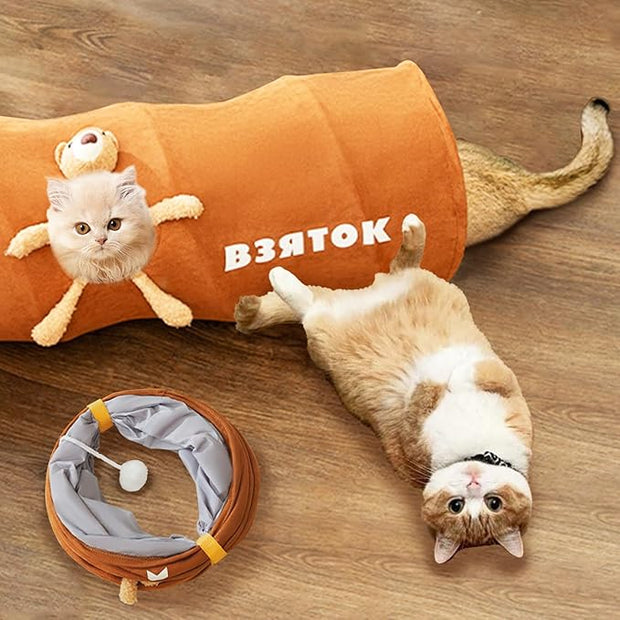 Foldable Cat Play Tunnel – Interactive Hide & Seek Toy for Cats