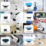 Electric Spin Scrubber – Cordless Cleaning Brush with 8 Replaceable Heads & Extendable Handle