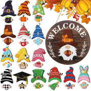 Interchangeable Magnetic Gnome Door & Wall Décor Set – 31-Piece Playful Wooden Gnome