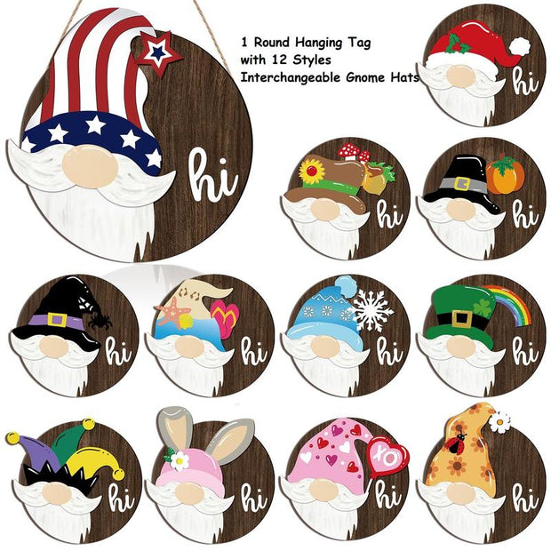 Interchangeable Magnetic Gnome Door & Wall Décor Set – 31-Piece Playful Wooden Gnome