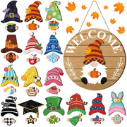 Interchangeable Magnetic Gnome Door & Wall Décor Set – 31-Piece Playful Wooden Gnome