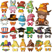 Interchangeable Magnetic Gnome Door & Wall Décor Set – 31-Piece Playful Wooden Gnome