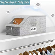Stackable Baseball Cap Storage Box – Sturdy Hat Organizer with Cardboard Base