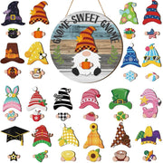 Interchangeable Magnetic Gnome Door & Wall Décor Set – 31-Piece Playful Wooden Gnome