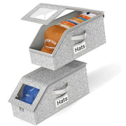Stackable Baseball Cap Storage Box – Sturdy Hat Organizer with Cardboard Base