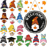 Interchangeable Magnetic Gnome Door & Wall Décor Set – 31-Piece Playful Wooden Gnome