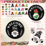 Interchangeable Magnetic Gnome Door & Wall Décor Set – 31-Piece Playful Wooden Gnome