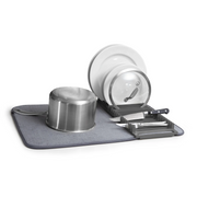 All-in-One Dish Drying Mat – Compact Kitchen Rack with Utensil Holder & Glass Stand