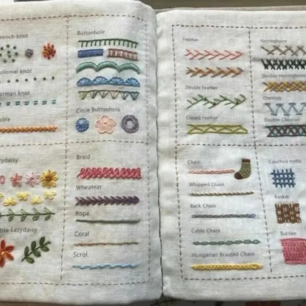 Handmade Embroidery Stitch Book – DIY Stitch Guide & Pattern Chart