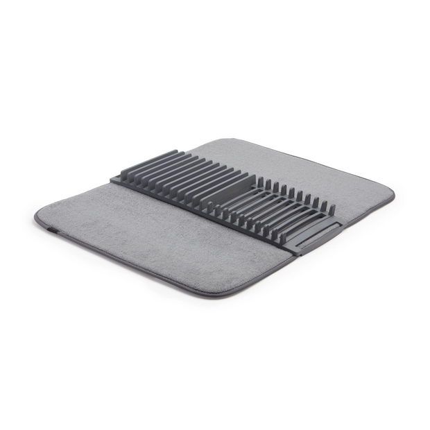 All-in-One Dish Drying Mat – Compact Kitchen Rack with Utensil Holder & Glass Stand