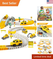 Customizable 260 PCS Race Track Set with Cars & Interactive Construction Toys