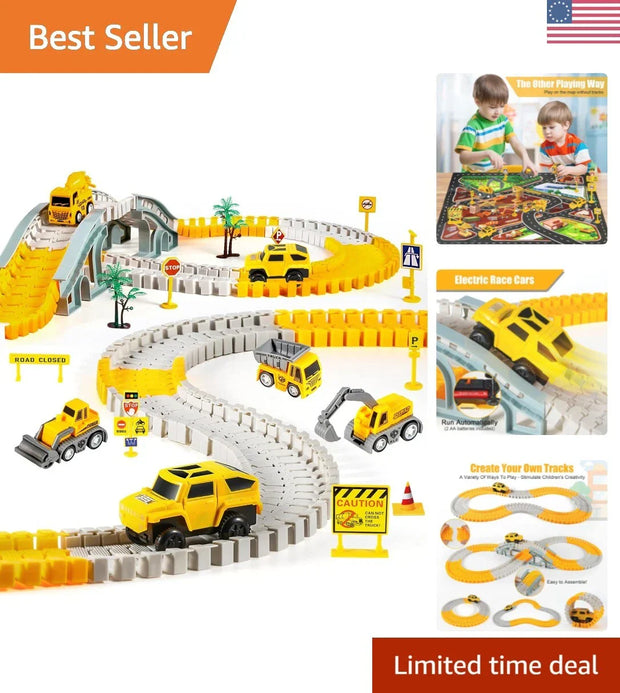 Customizable 260 PCS Race Track Set with Cars & Interactive Construction Toys