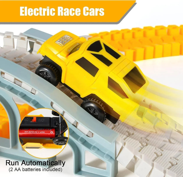 Customizable 260 PCS Race Track Set with Cars & Interactive Construction Toys