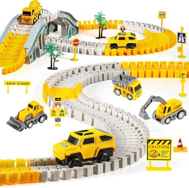 Customizable 260 PCS Race Track Set with Cars & Interactive Construction Toys